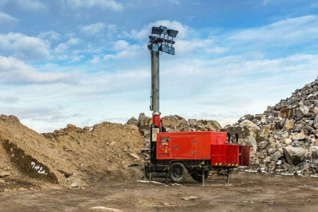 Mobiler Lichtmast mieten mir Stromerzeuger