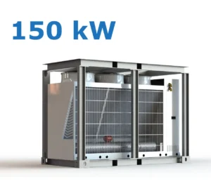 Render 150 kW Kaltwassersatz Beispiel in Transportrahmen